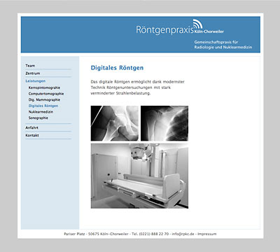 Website Röntgenpraxis Köln-Chorweiler
