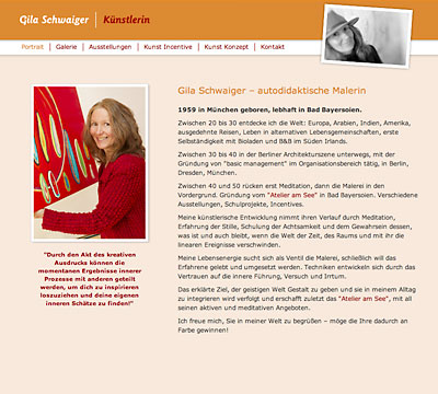 Website Gila Schwaiger - Künstlerin