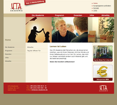 Website UTA Akademie